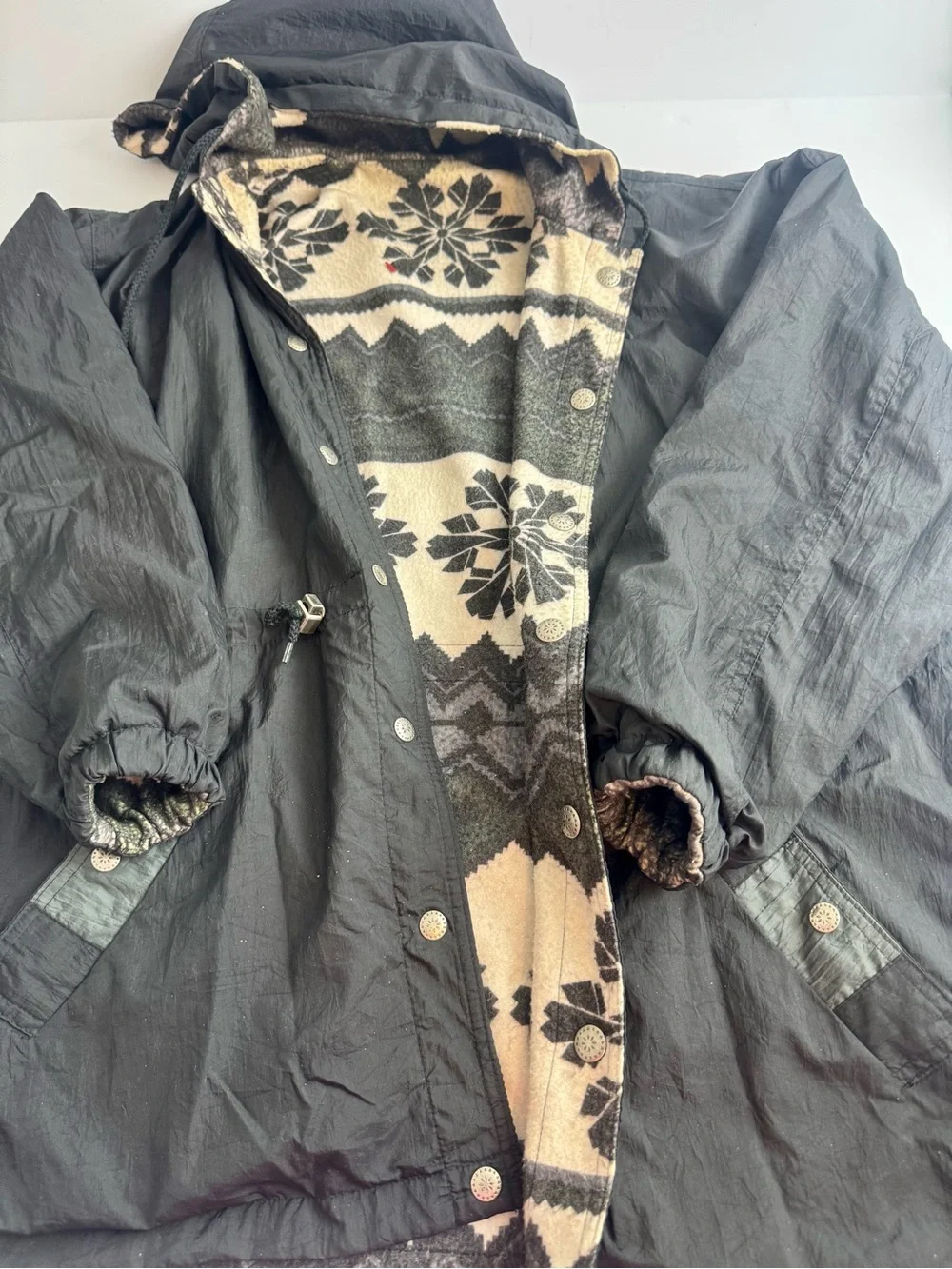 Vintage Utex Design Black Parka Jacket Water Resistant Removable Hood